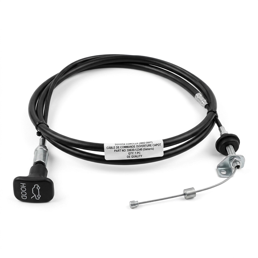 Câble de commande d'ouverture de capot pour Toyota Corolla 2002 à 2007