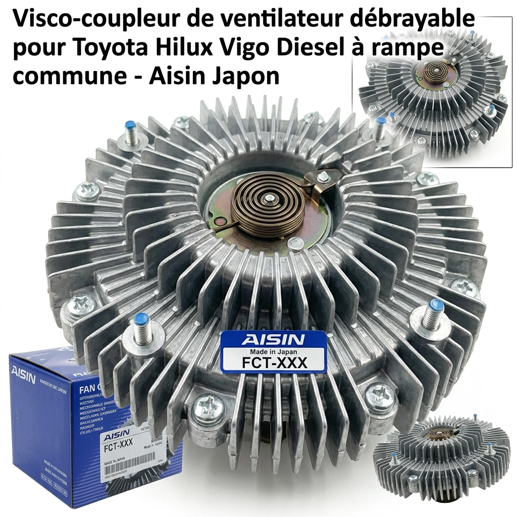 Visco-coupleur de ventilateur débrayable pour Toyota Hilux Vigo Diesel à rampe commune Aisin Japon
