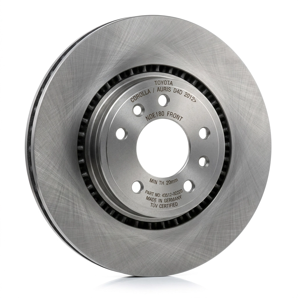 Disque de frein avant pour Toyota Corolla et Toyota Auris D4D à partir de 2012 modèle NDE180