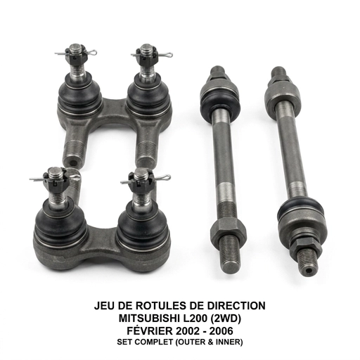 Jeu de rotules de direction pour Mitsubishi L200 deux roues motrices de février 2002 à 2006