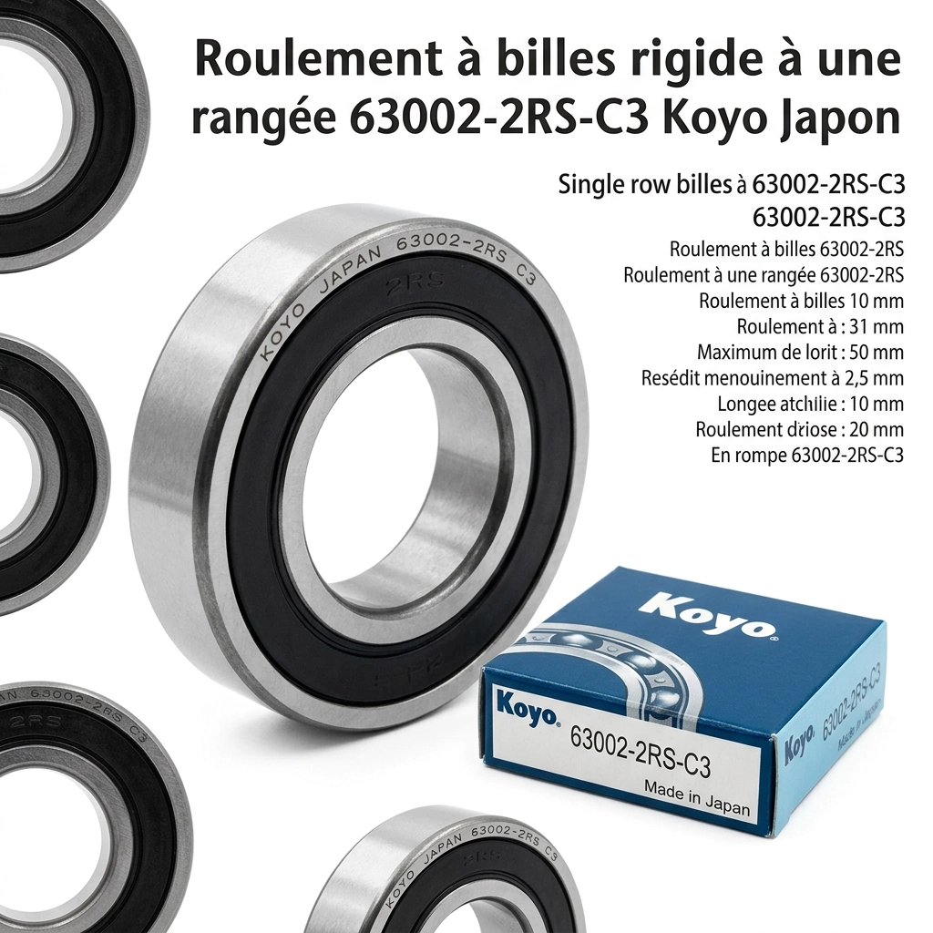 Roulement à billes rigide à une rangée 63002-2RS-C3 Koyo Japon