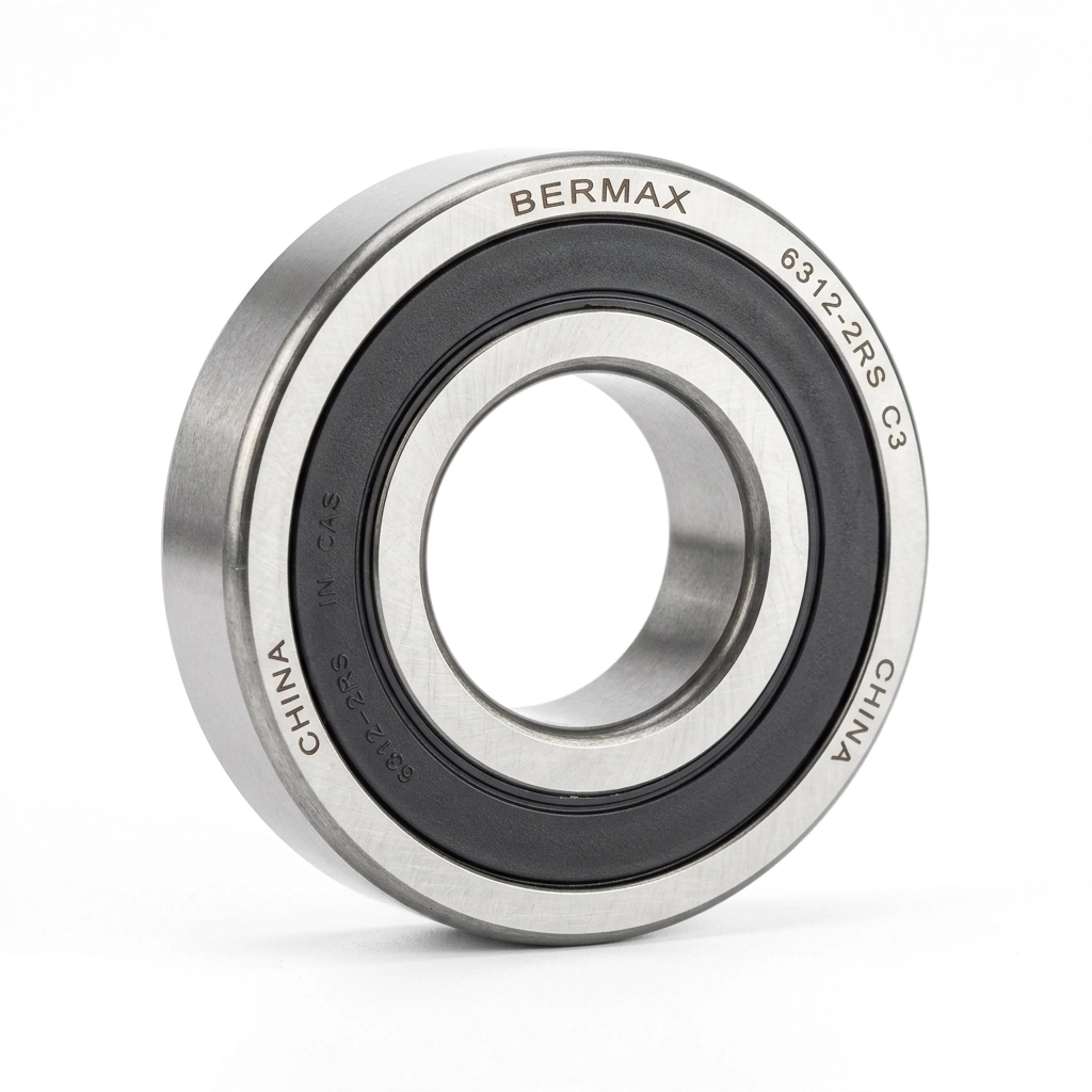 Roulement à billes 6312 avec deux joints d'étanchéité en caoutchouc et jeu interne augmenté C3 Bermax Chine