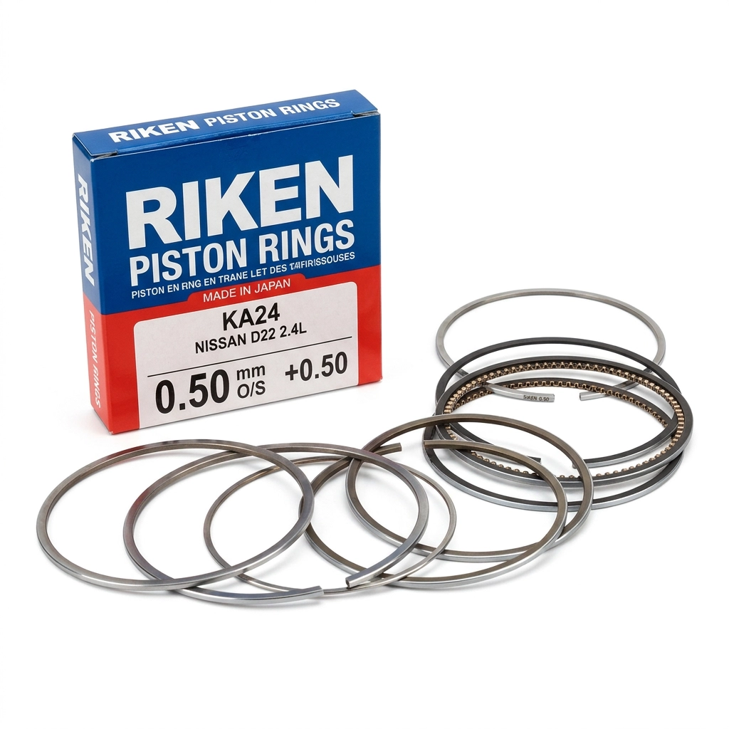 Segment de piston 0.50 millimètre pour Nissan D22 Essence moteur KA24 Riken Japon
