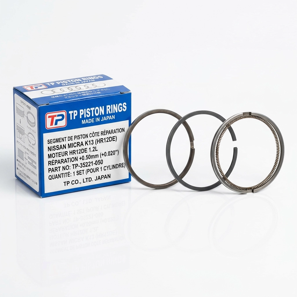 Segment de piston côte réparation 0.50 pour Nissan Micra K13 moteur HR12DE TP Japan