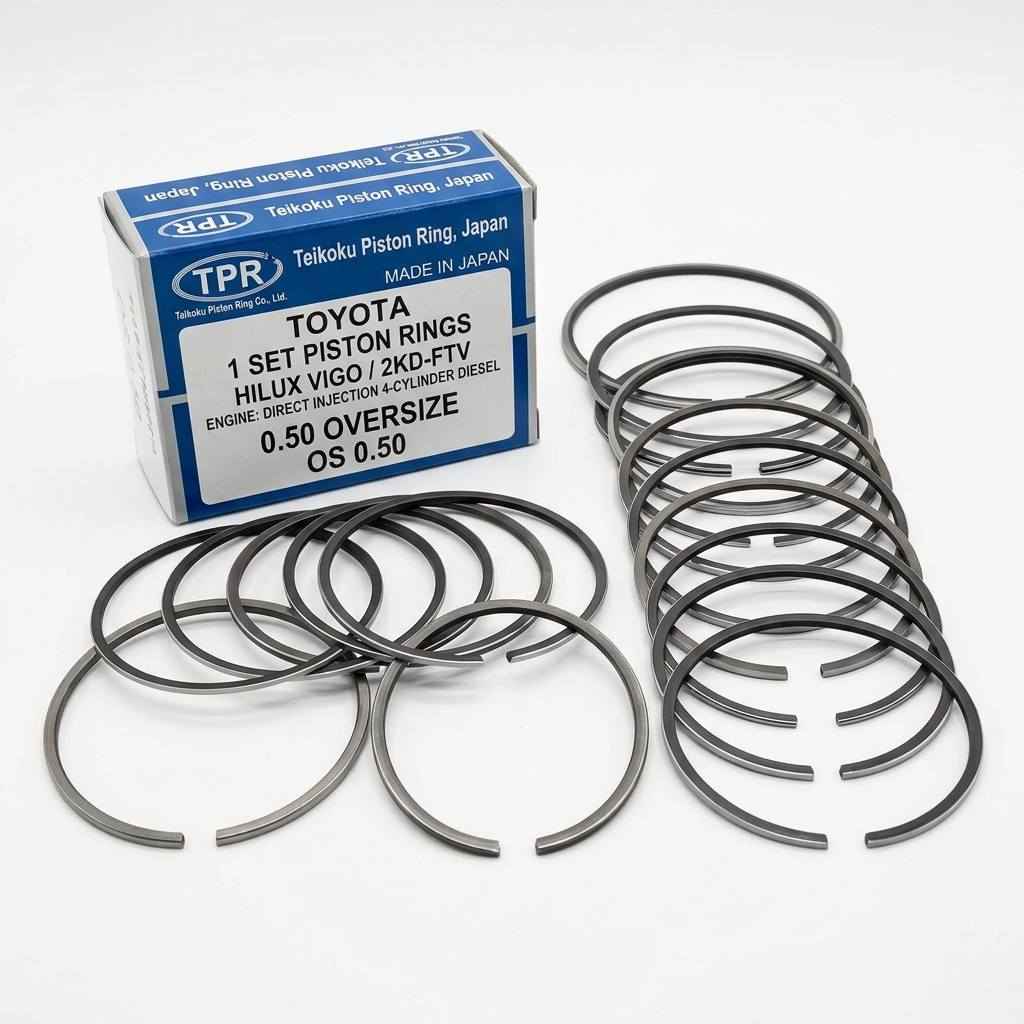 Segments de piston cote réparation 0.50 pour Toyota Hilux Vigo moteur Direct Injection 4-Cylinder Diesel 2KD-FTV Teikoku Piston Ring Japon Toyota
