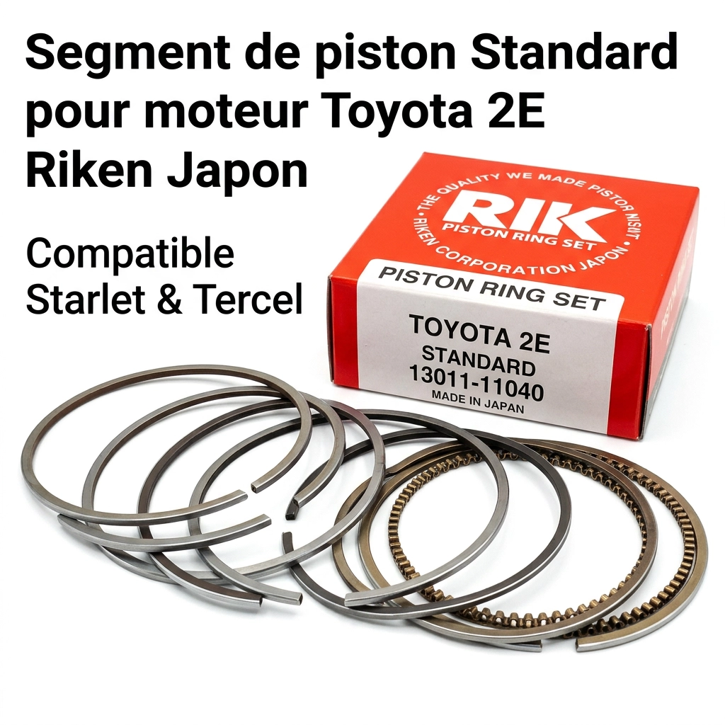 Segment de piston Standard pour moteur Toyota 2E compatible Starlet et Tercel Riken Japon