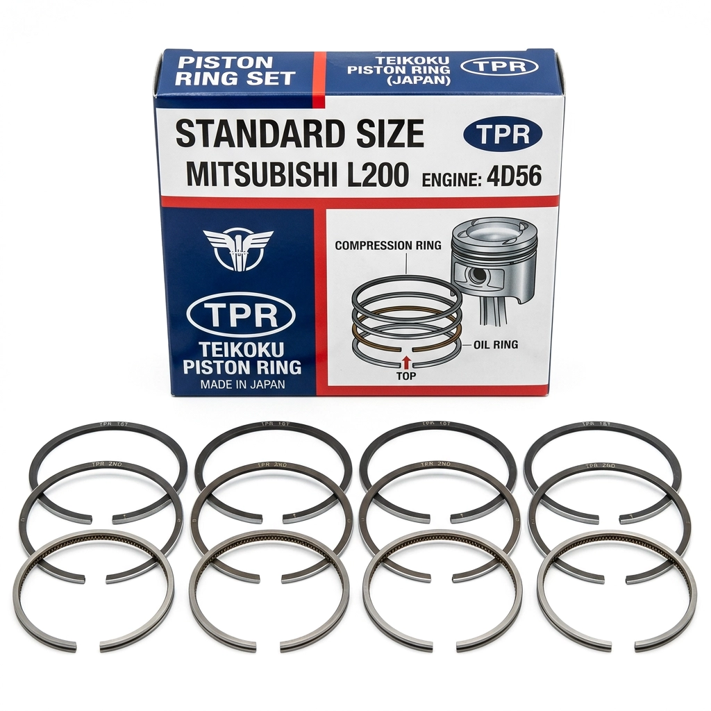 Jeu de segments de piston standard pour Mitsubishi L200 avec moteur 4D56 fabriqué par Teikoku Piston Ring Japon