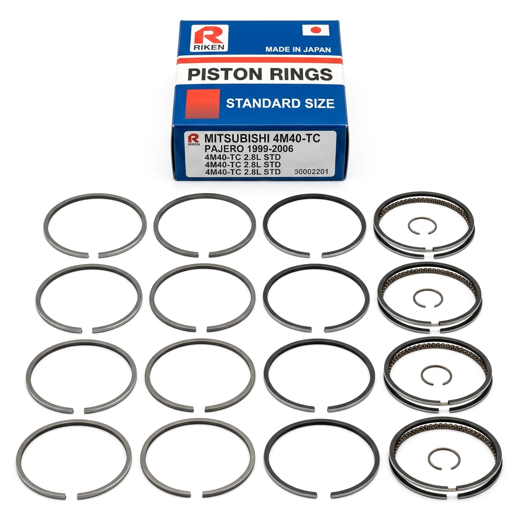 Segments de Piston de Taille Standard pour Mitsubishi Pajero Moteur 4M40-TC 1999-2006 Riken Japon