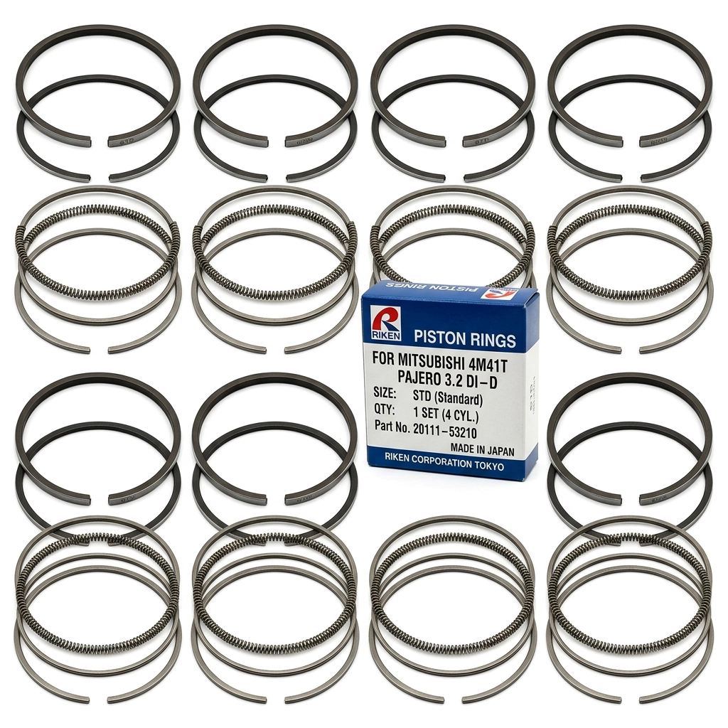 Segments de piston de taille standard pour Mitsubishi Pajero moteur 4M41T Riken Japon