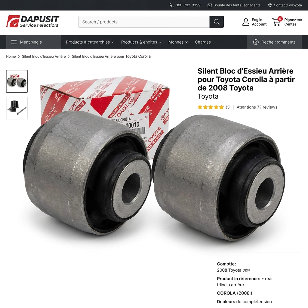 Silent Bloc d'Essieu Arrière pour Toyota Corolla à partir de 2008 Toyota