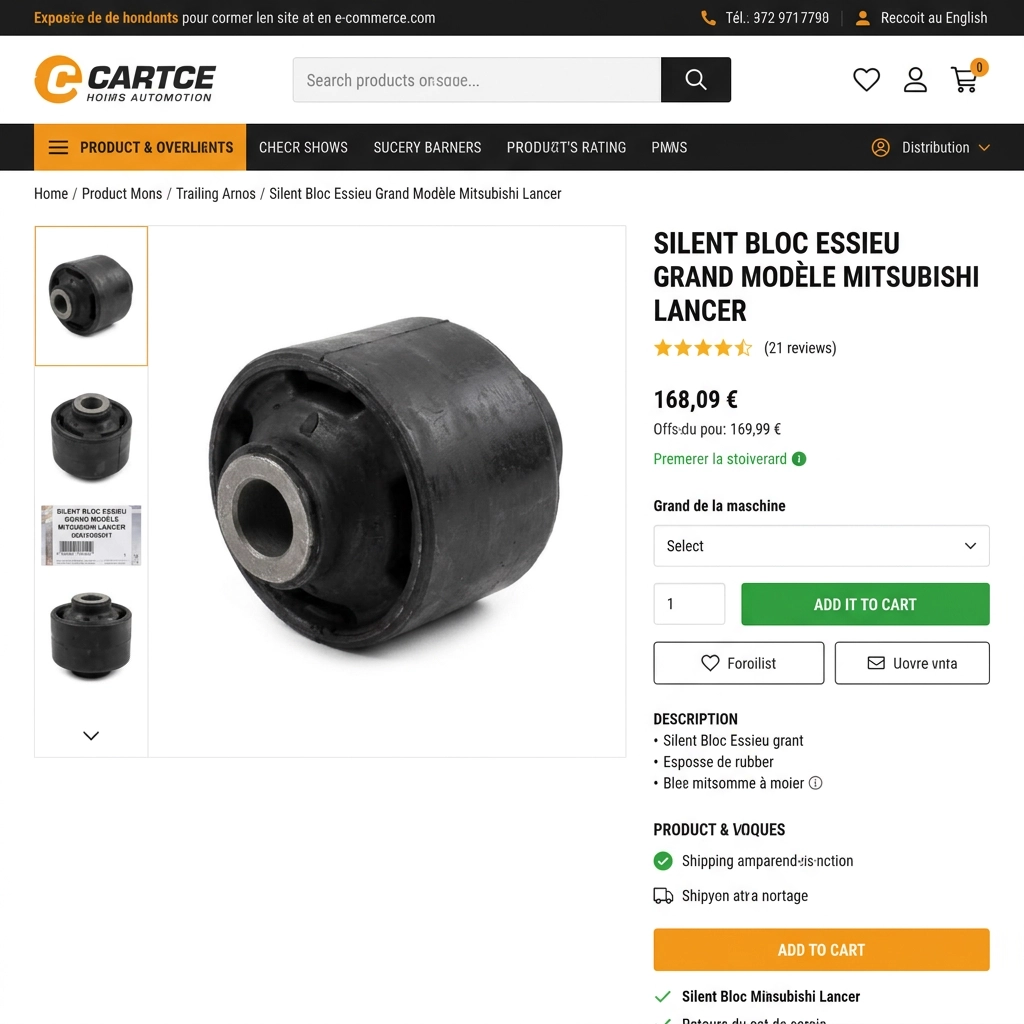 Silent Bloc Essieu Grand Modèle Mitsubishi Lancer