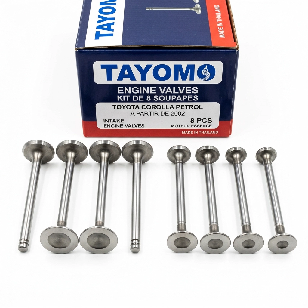 Soupapes pour Toyota Corolla Essence à partir de 2002, lot de huit pièces, marque Tayomo Thaïlande